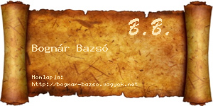 Bognár Bazsó névjegykártya